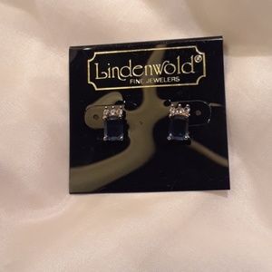 Lindenwold Simulated Sapphire and CZ Stud Earrings